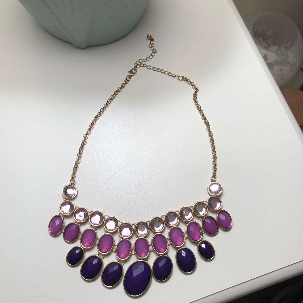 Purple statement necklace